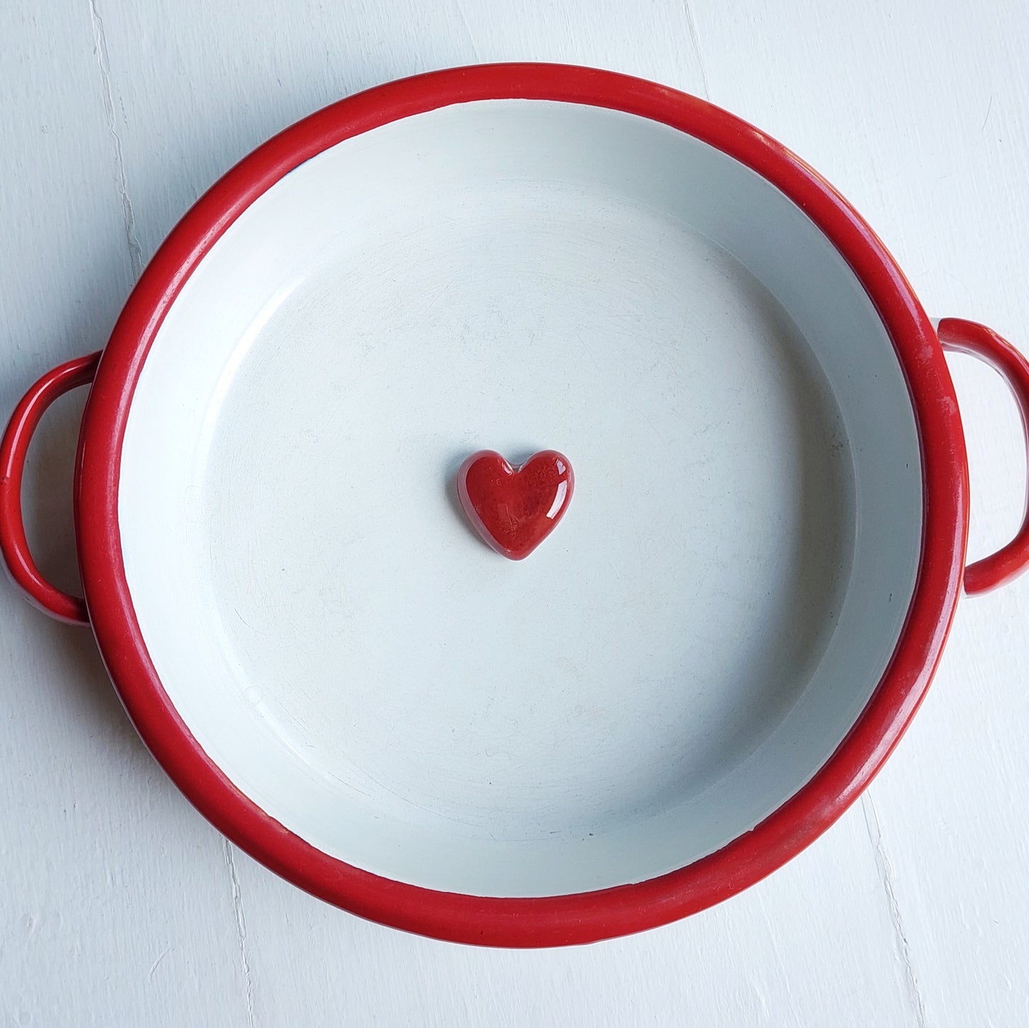Magnete cuore bombato in ceramica rossa