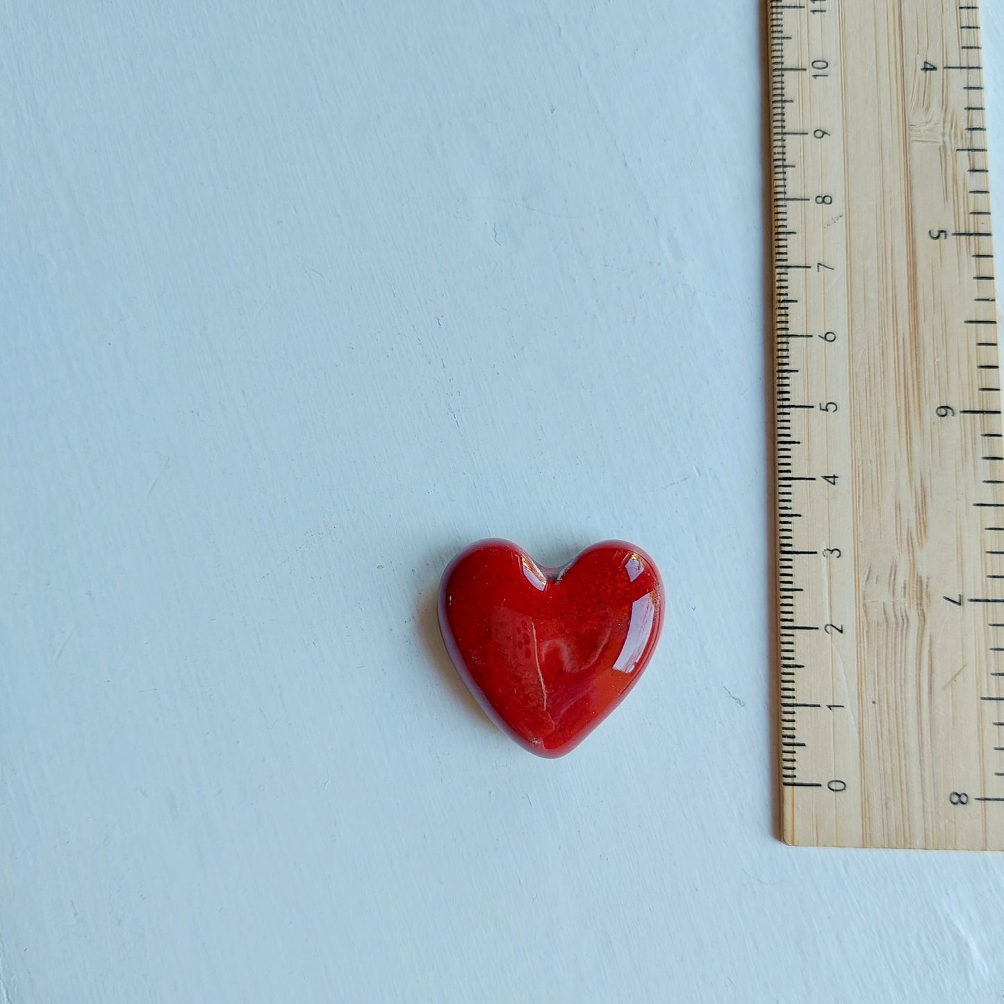Magnete cuore bombato in ceramica rossa